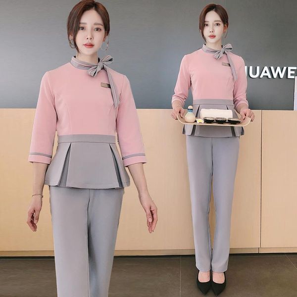 

women's tracksuits wholesales beautician uniforms customized salon el waitress receptionist for women, Gray