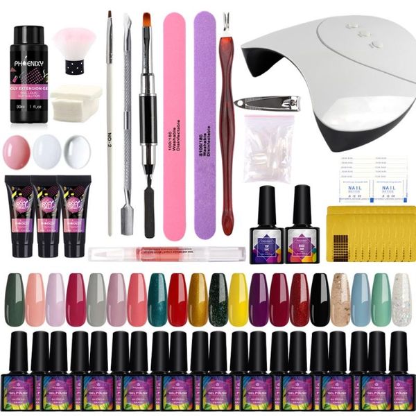 

nail art kits 36w dryer lamp kit long lasting gel polish 20pcs 8ml semi permanent varnish for design