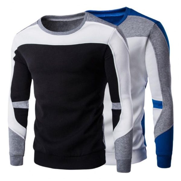 

men's hoodies & sweatshirts men sweatshirt pullover casual o neck patchwork autumn for work, Black