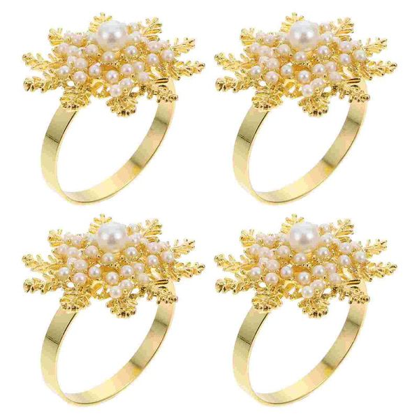 

napkin rings 4pcs household buckles christmas party holders (golden)
