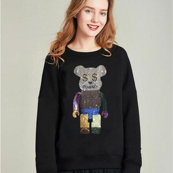 

women's knits & tees hooded hoodie streetwear black and white winter