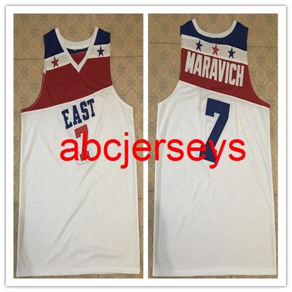 7 Pete Maravich East All Star Basketball Jersey Costurado Personalizado Qualquer Número Nome Ncaa XS-6XL