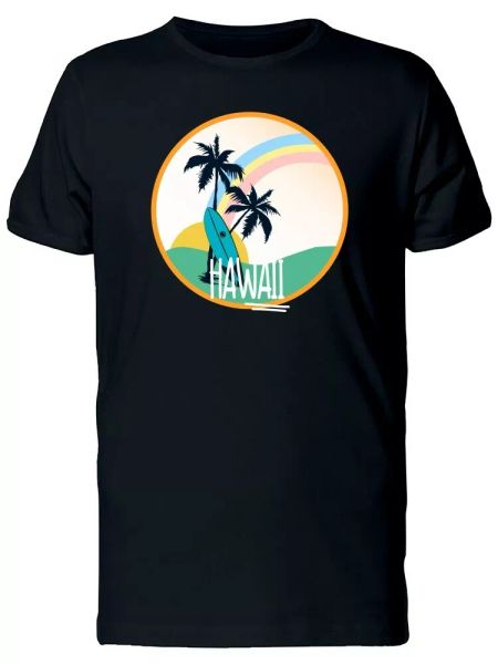 

hawaii round logo with palms men's tee -image by shutterstock, White;black
