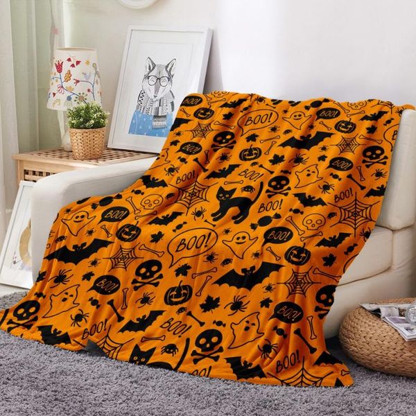 

blankets happy halloween flannel blanket cartoon christmas gifts coral fleece for bedroom throw kids gift