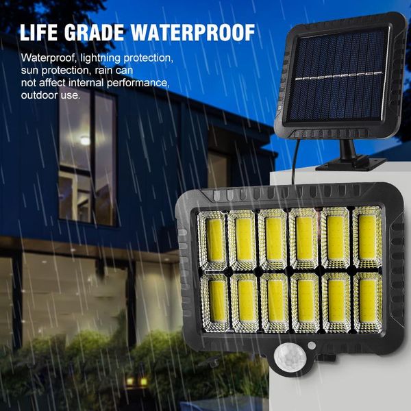 

solar lamps split type wall light 128 cob human sensor three lighting modes outdoor garden courtyard street