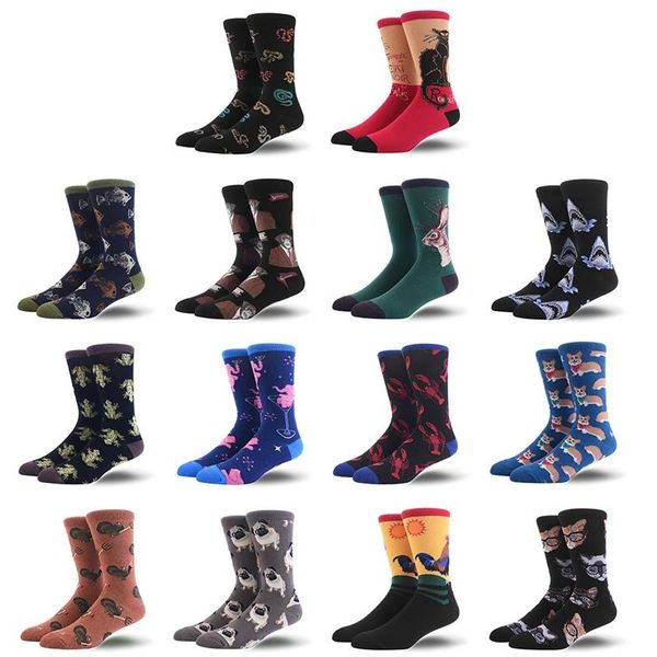 

sports socks casual animal printed anti-slip breathable home life winter tube, Black