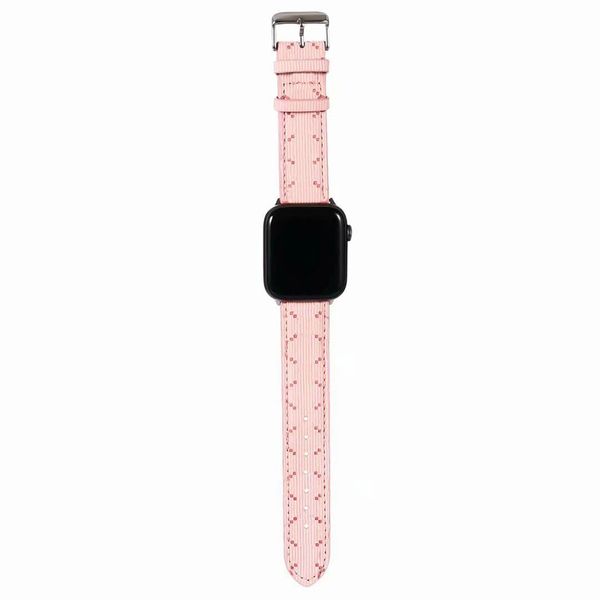 Correia de designer cintas banda dupla carta couro 44/42/40/38mm adequado para apple watch 6 se 5 4 3 2 1 10 cor