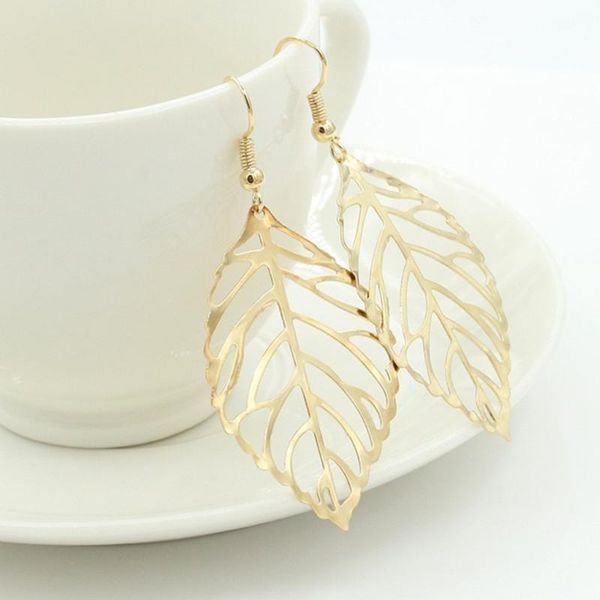 

dangle & chandelier 2021 style jewelry hollow leaf earrings long women fashion temperament retro simple wholesale earring, Silver