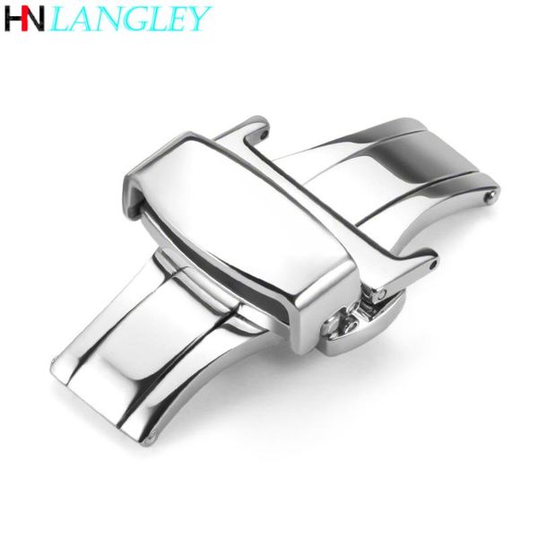 

watch bands stainless steel pin buckle fasten gold black silver rose watchband clasp color size 10mm 12mm 14mm 16mm 18mm 20mm 22mm 24mm, Black;brown