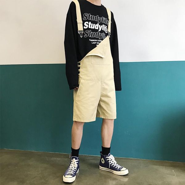 

summer vintage jeans jumpsuits casual retro distressed denim bib men's, Blue