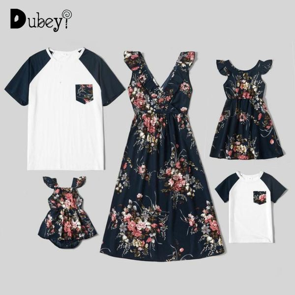 

family matching outfits husband and wife summer beach his hers clothes sisters mom baby, Blue