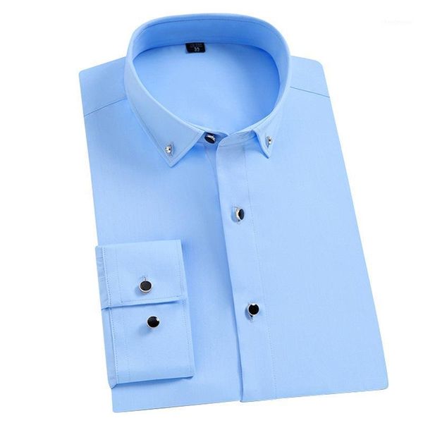 

big size mens shirts long sleeve blouses white shirt for men business office dress man slim clothing men's, White;black