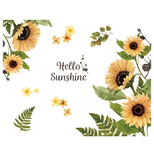 

wall stickers diy sunflower decals garden flower bedroom living room tv art decor