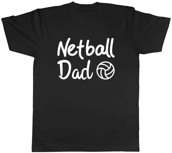 

netball dad mens t-shirt tee, White;black