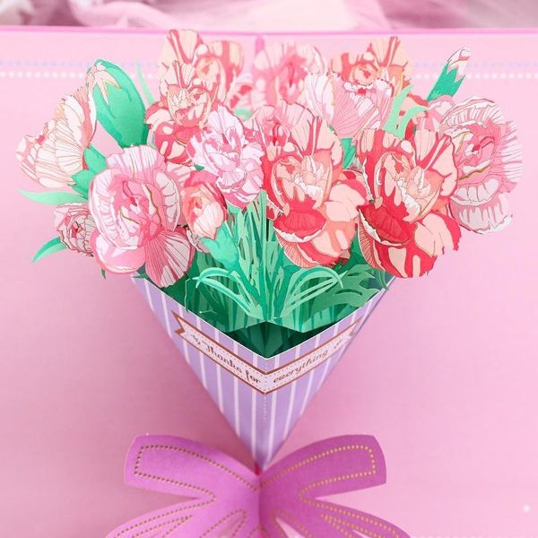 

greeting cards 1pc up card paper envelope carnation lily gladiolus sun flower for wedding anniversary thanksgiving birthday valentine's