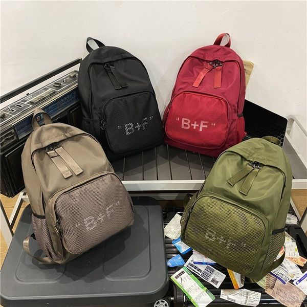 

new student backpack korean leisure outdoor backpack nylon net schoolbag