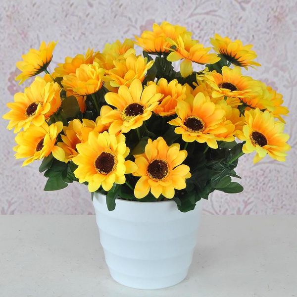 

decorative flowers & wreaths artificial silk flower sunflower bouquet daisy living room garden wedding table diy simulation decor floral arr