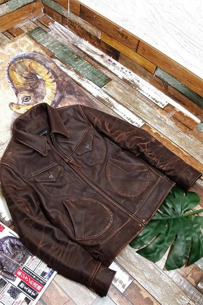 

pure hand made non-industrial water (american) restoring ancient ways usefulsoft core moon pocket tea cow leather jacket men's & faux, Black