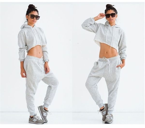 

women's tracksuits sportswear autumn 2-piece set 7546, Gray