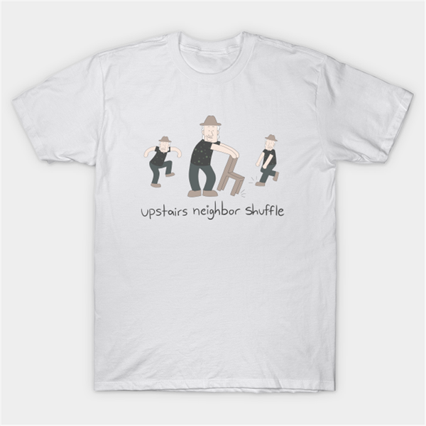 

women's t-shirt summer upstairs neighbor shuffle short sleeve cotton harajuku tees female print shirt oversized, White