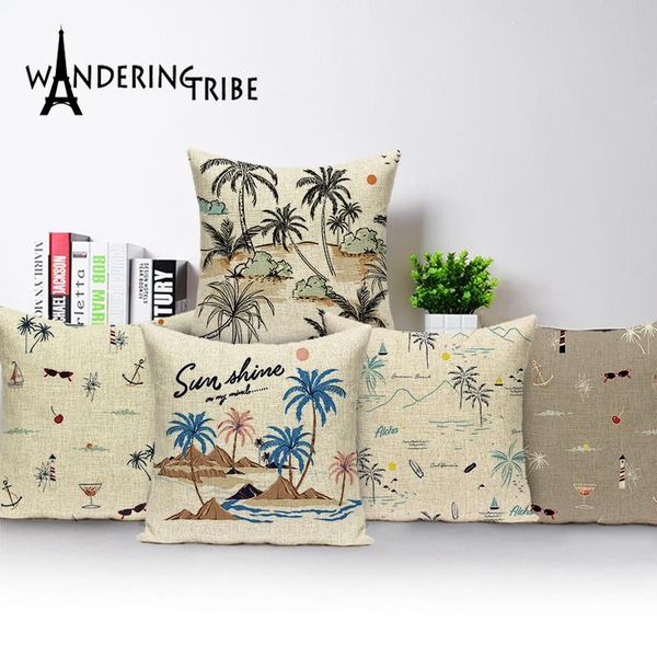 

plant nordic wind cushion cover tropic affair coconut tree sleeve polyester bed decorative pillowcase cushion/decorative pillow