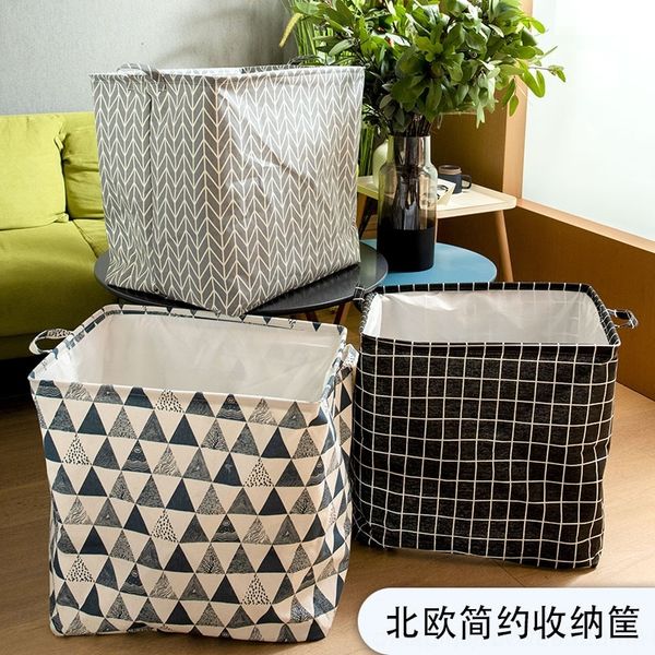 

xqmv imitation linen bundle mouth quilt square box put storage bags sundries basket dirty clothes clothes basket large capacity bigstorage