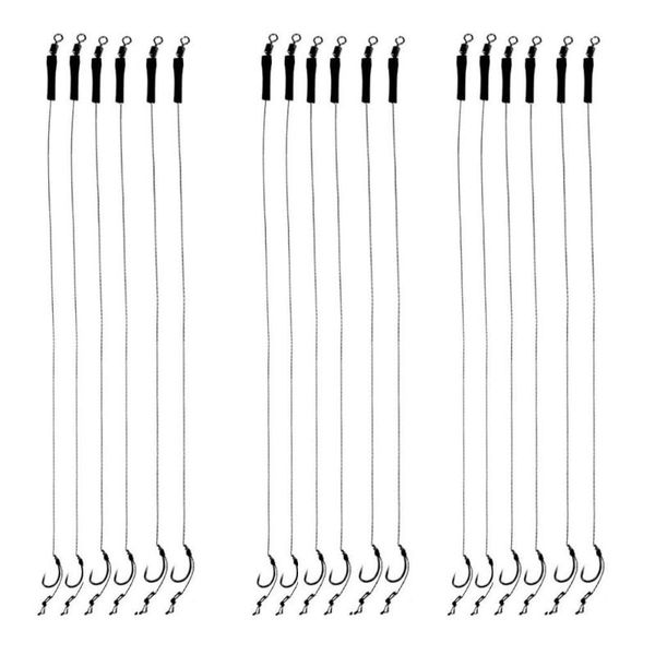 

18pcs 12lb fishing hair rigs assorted hand tied carp barbless hooks