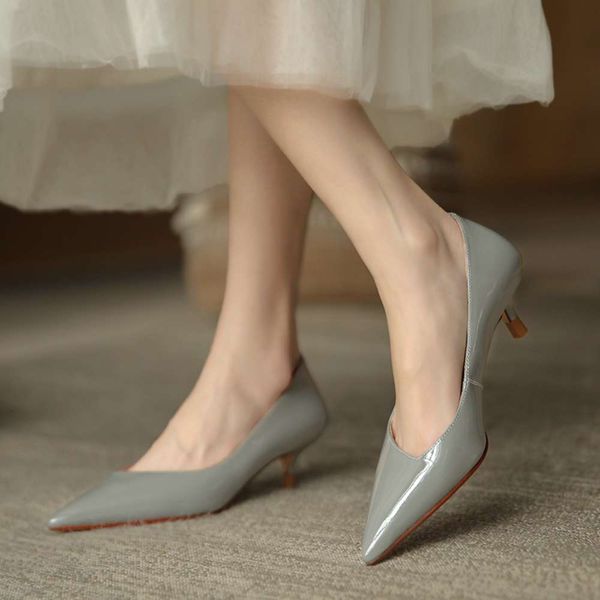 

spring and summer pointed shallow mouth thin heel commuter high heels simple temperament women's single sho, Black