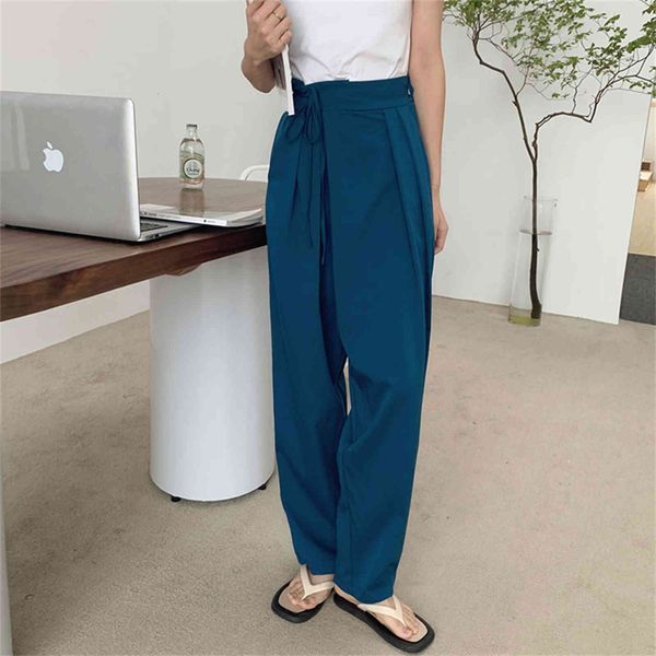 

women's pants & capris hzirip vintage loose full length autumn casual chic cotton stylish all match high waist streetwear women wide le, Black;white