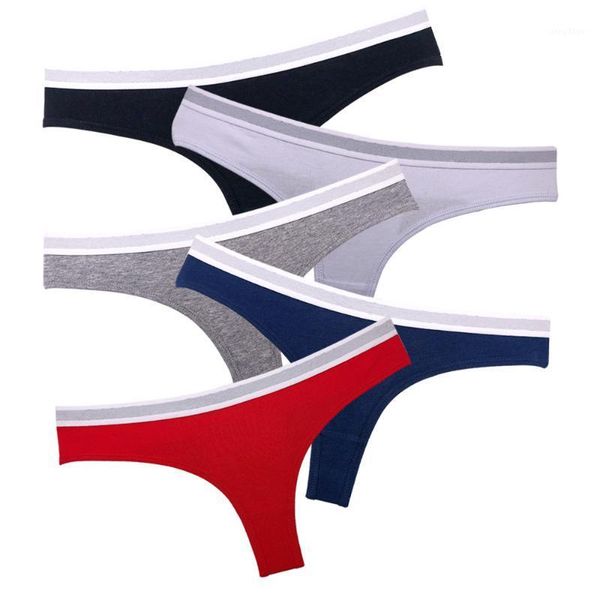 

low waist g-string panties cotton women's underwear female underpants thong wu202r, Black;pink