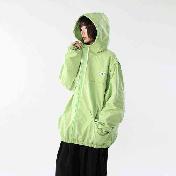 

big stock out 21 autumn large loose hooded color matching jacket men and women j31p65 control 80, Black;brown