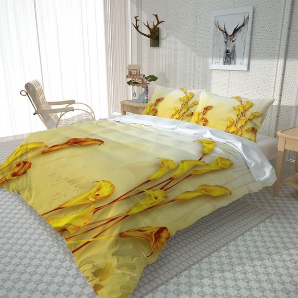 

bedding sets yellow modern branch home textiles single bed double duvet cover pillow case sheet boy girl set