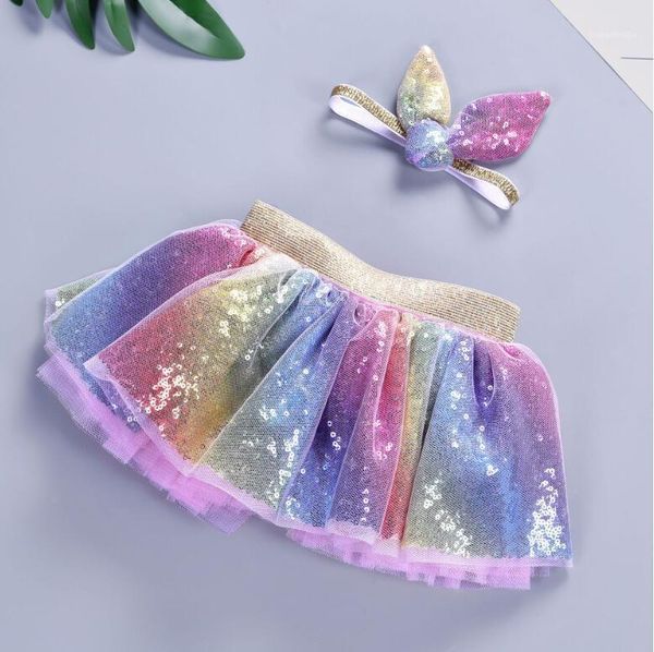 

skirts girls kids princess petticoat sequined skirt pettiskirt bowknot tutu headwear dancewear pography prop costume11, Blue