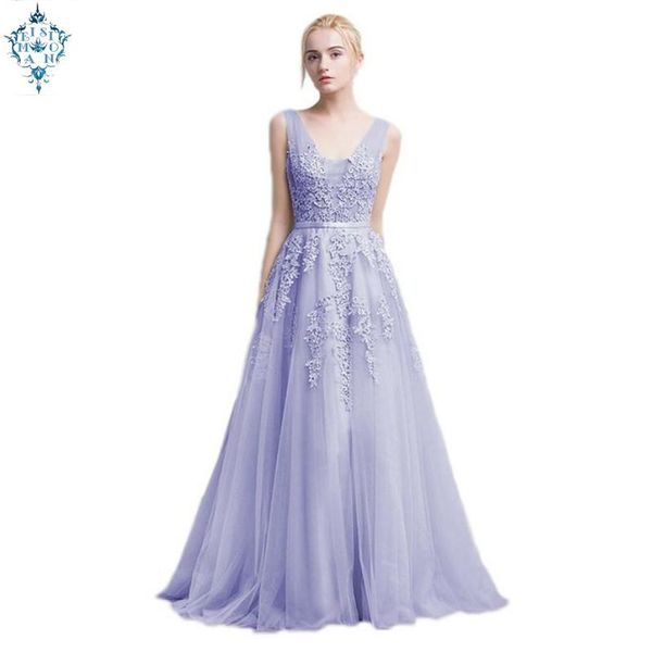 

evening dresses ameision vestidos de festa dress robe soiree with lace appliques long tulle party 2021 pink navy blue, Black;red