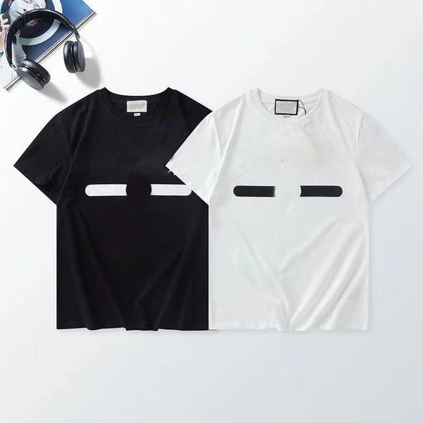 

s-4xl luxury printing pattern men's t shirt large size loose fashion personality men design shirts women's short black and whit, White;black