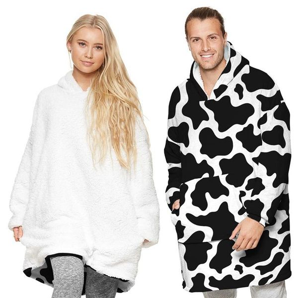 

blankets fashion couple outfit hooded blanket cute cartoon tie-dye pullover super cool wearable outdoor warm sports sweater