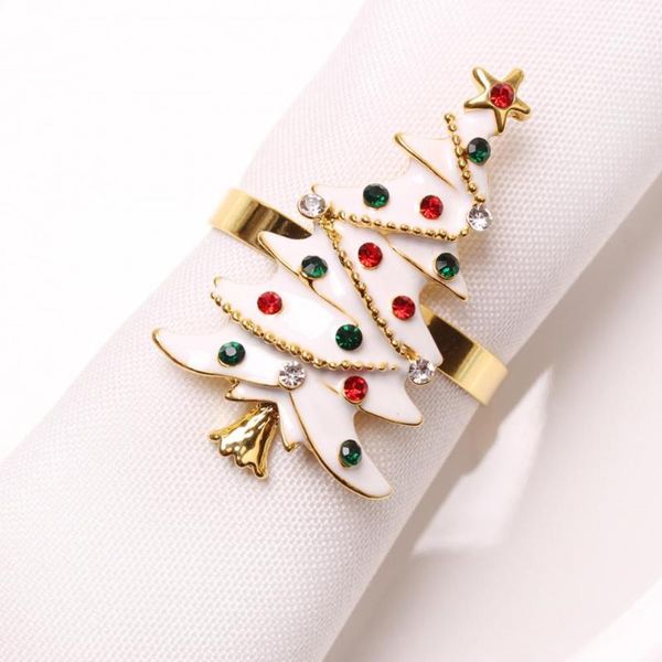 

napkin rings portable 6pcs/set convenient bright-colored all clip shiny holder christmas style for gifts