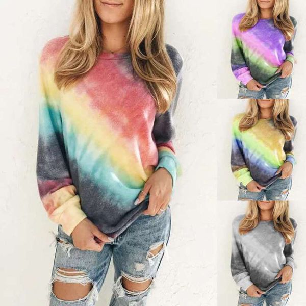 

2021 autumn fashion women's casual round neck long sleeve printed t-shirt, White