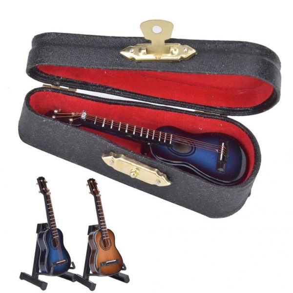 

decorative objects & figurines exquisite wood birthday gift guitar with box violin model 8cm mini instrument miniature deskornaments col