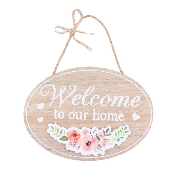 

novelty items creative welcome wooden pastoral style doorplate door hanging sign home decor