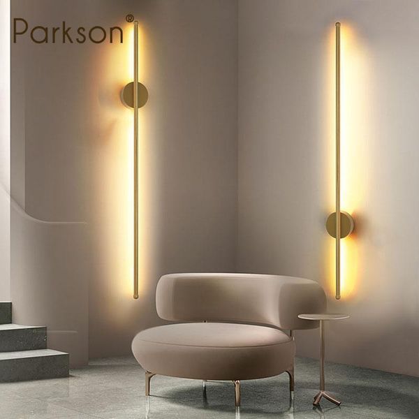

wall lamp long golden lamps decoration home bedroom sofa background led lighting fixture modern livingroom stairs indoor lights