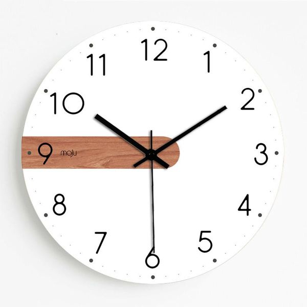 

wall clocks wood clock modern design living room white silent home nordic luxury children decoration watch