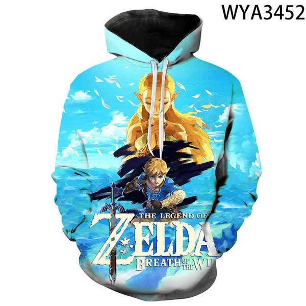 

zelda 3d printed hoodi men women children cool sweatshirts fashion casual long sve pullover boy girl kids streetwear, Black