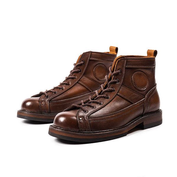 

martin boots men's autumn fashion work cloth versatile first layer cowhide boots