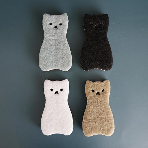 

cleaning cloths cute cat shape sponge 3 layer strong water absorption dishwashing rust kitchen tool