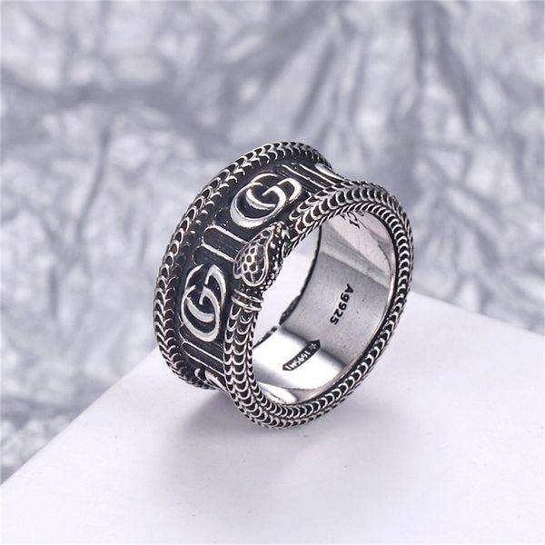 

85% off factory clearance silver ancient home double spirit ring fashion old punk hip hop trend men and women lovers wide version pair