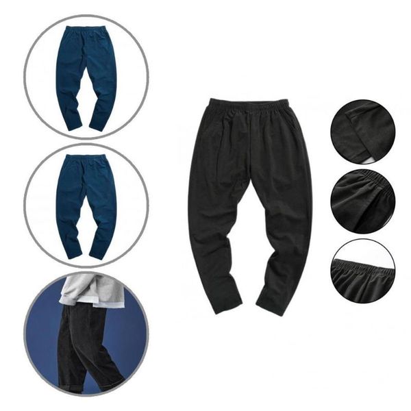 

men's pants baggy breathable 2 colors loose washable modern spring streetwear trousers for outdoor, Black