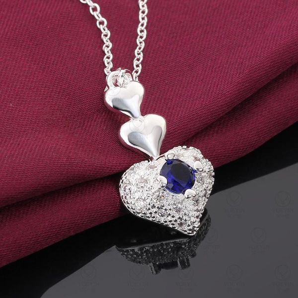 

earrings & necklace blue cystal love heart earring set, Silver