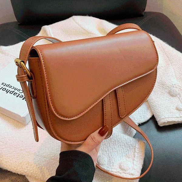 

evening bags women shoulder vintage leather handbags for girls solid color flap crossbody bag female designer sac