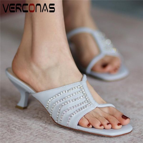 

female slippers fashion women sandals rhinestone chain thin heels party casual shoes woman summer 2021 est pumps, Black